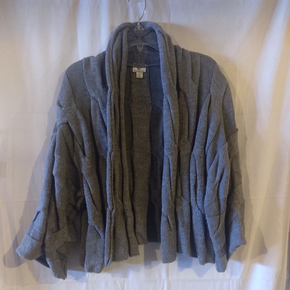 Women's Grey Cable Cardigan By Worthington Size XL